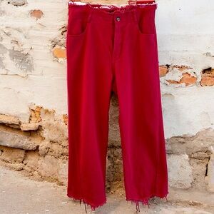 NWOT-GXG Women G.Stefani Designer-Red Denim Distressed Jeans- L